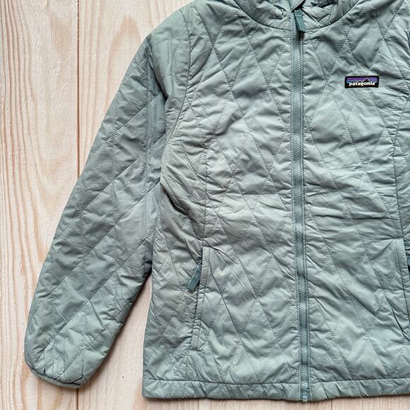 Patagonia Girls Nano Puff Primaloft Jacket Size L (12) Diamond Quilted #68006 - Picture 4 of 9